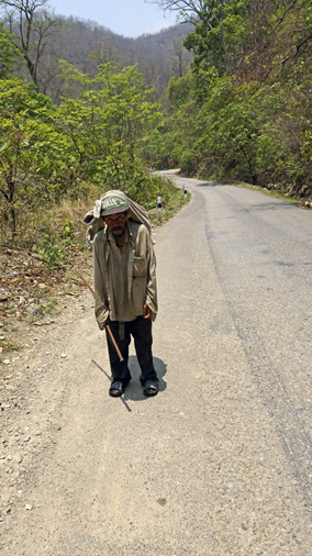 Poor man on the road